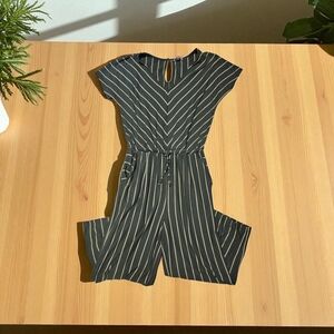 Striped Blue And Cream Jumpsuit